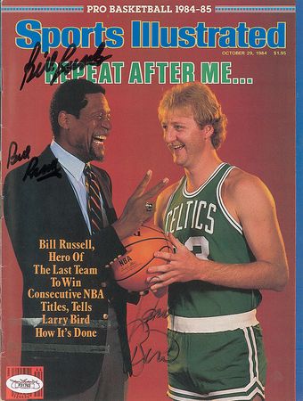 Lot #1384 Boston Celtics: Russell, Garnett, and Bird Magazines - Image 2