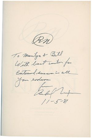 Lot #155 Richard Nixon Book - Image 1