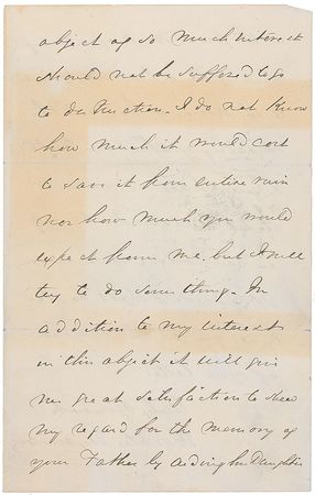 Lot #347 Horatio Seymour Handwritten Letter Signed - Image 2