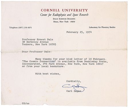 Lot #502 Carl Sagan - Image 1