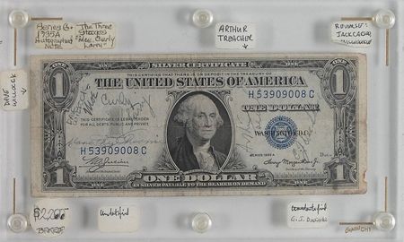 Lot #1123 Three Stooges: Stooges on a 1935 silver certificate - Image 2