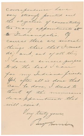 Lot #36 Benjamin Harrison: 