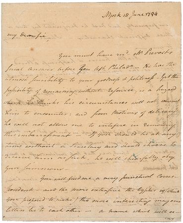 Lot #185 Aaron Burr: Writing to Madison on the use of ciphers and codes in correspondence - Image 1