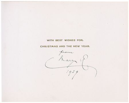 Lot #339 Queen Mary of Teck Christmas Card - Image 1
