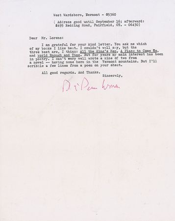 Lot #759 Robert Penn Warren - Image 1