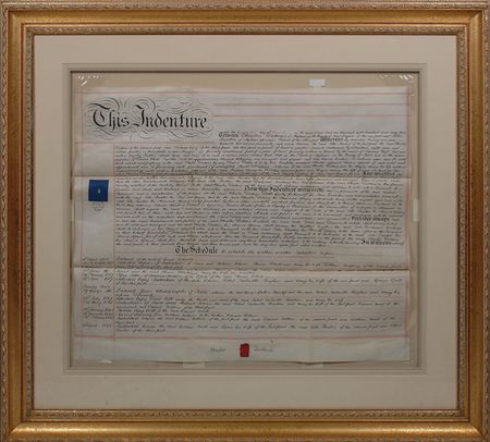 Lot #617. Charles Dickens: Exceedingly rare and stunning lease for a parcel of land &ldquo;known by the name &lsquo;Seeming Ruff&rsquo; but now called &lsquo;Scrubby Bushes,&rsquo;&rdquo; between Dickens and a Gad&rsquo;s Hill native