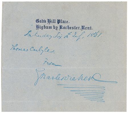 Lot #618. Charles Dickens: One writer to another