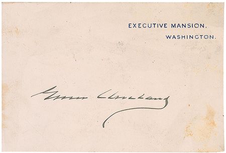 Lot #9 Grover Cleveland White House Card