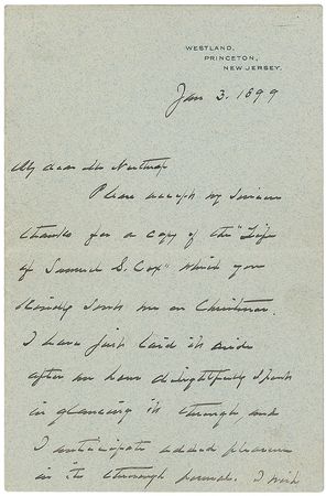 Lot #11 Grover Cleveland: “My sincere thanks for a