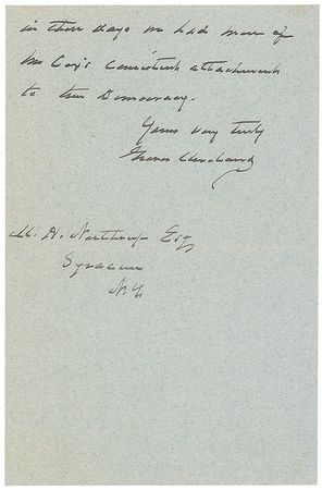 Lot #11 Grover Cleveland: ?My sincere thanks for a copy of the ?Life of Samuel S. Cox,? which you kindly sent me on Christmas? - Image 2