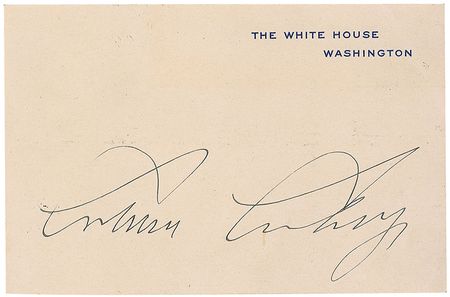Lot #15 Calvin Coolidge White House Card