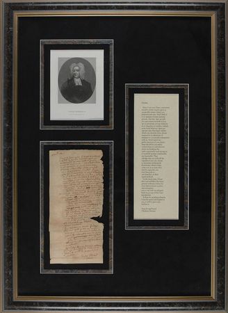 Lot #234 Cotton Mather: Incredibly scarce letter from the influential Puritan minister best known for his antagonistic role in the Salem witch trials - Image 1