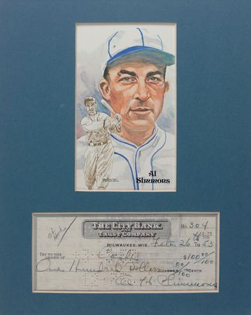 Lot #1342 Al Simmons Check - Image 2