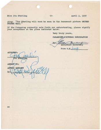 Lot #1280 Rosalind Russell and Jan Sterling - Image 2