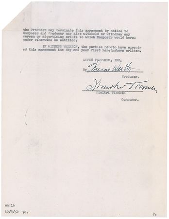 Lot #957 Dimitri Tiomkin - Image 2