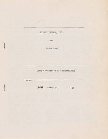 Lot #1224 Frank Capra Signed Document - Image 1