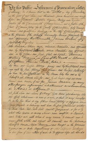Lot #196 Declaration of Independence: James Wilson Signed Document - Image 1