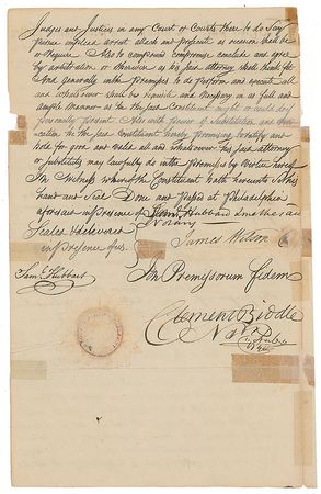 Lot #196 Declaration of Independence: James Wilson Signed Document - Image 2