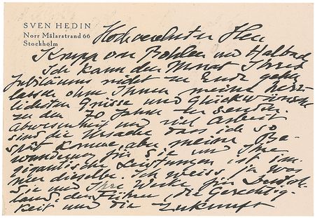 Lot #298 Sven Hedin Handwritten Letter Signed - Image 1