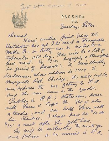 Lot #705 Zane Grey Handwritten Letter Signed - Image 1