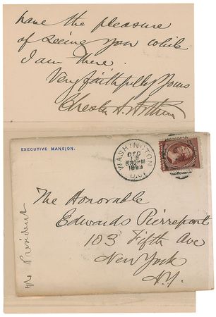 Lot #5 Chester A. Arthur Handwritten Letter Signed - Image 2