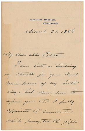 Lot #13 Grover Cleveland Handwritten Letter Signed