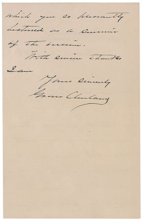 Lot #13 Grover Cleveland Handwritten Letter Signed - Image 2