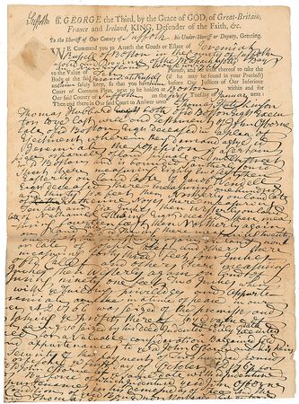 Lot #1 John Adams: Adams endorses a plea in a land