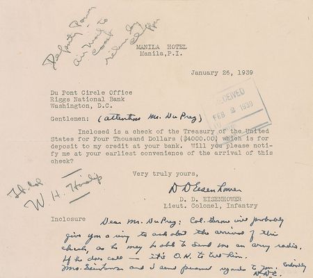 Lot #24 Dwight D. Eisenhower: Tending to finances
