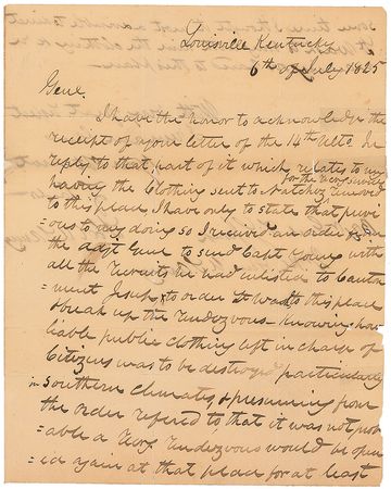 Lot #104 Zachary Taylor: Early and scarce Taylor letter to Quartermaster Jesup for “the clothing sent to Natchez” - Image 1