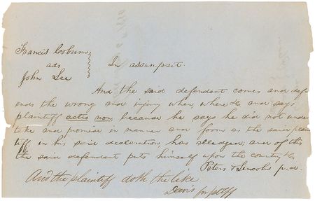 Lot #68 Abraham Lincoln: Attractive handwritten legal brief from Lincoln’s days on the Circuit - Image 1