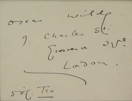 Lot #668 Oscar Wilde: Pristine signature from 5 o’clock tea - Image 2
