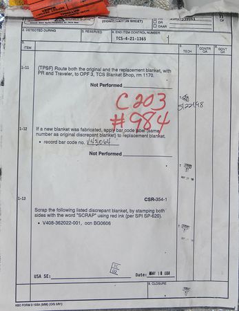 Lot #754 STS-86 Insulation Blanket - Image 4