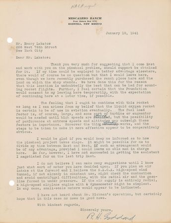Lot #35 Robert H. Goddard