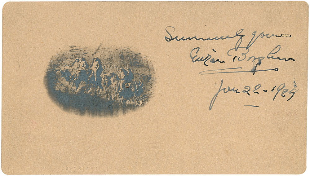 Lot 518 Gutzon Borglum: Signing a portrait of his aborted Confederate tribute