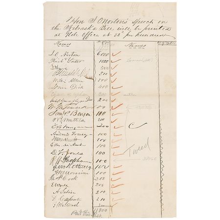 Lot #1596 William M. ‘Boss’ Tweed Signed Document - Image 1