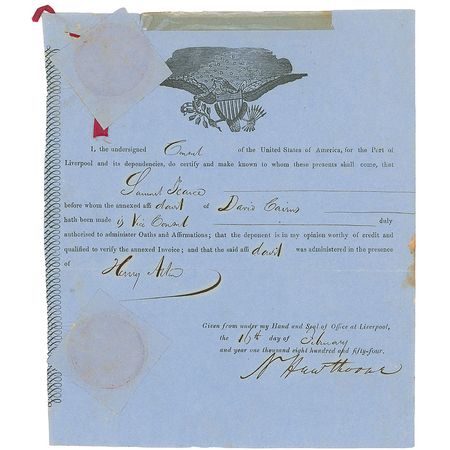 Lot #538 Nathaniel Hawthorne Signed Document - Image 1