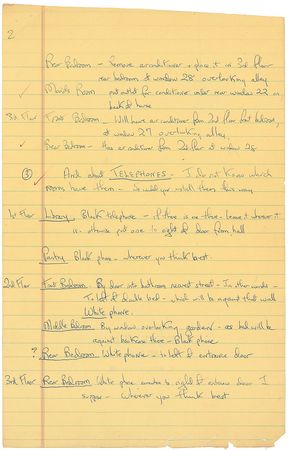 Lot #81 Jacqueline Kennedy: Meticulous letter to her decorator, including three original sketches, as she readies the couple’s Georgetown townhouse: “This closet is next to fireplace. It is for Mr. Kennedy, he cannot bend down to reach his shoes” - Image 2
