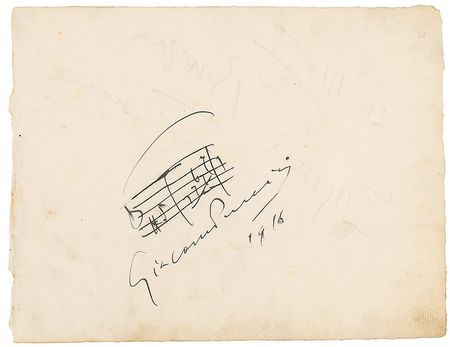 Lot #737 Giacomo Puccini: Large, boldly penned quote from La Bohème - Image 2