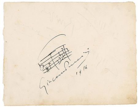 Lot #737 Giacomo Puccini: Large, boldly penned quote from La Bohème - Image 1