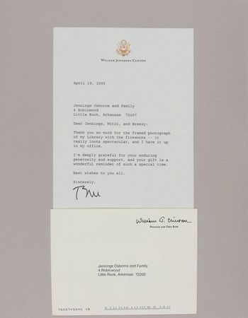 Lot #117 Bill Clinton: ?The framed photograph of my Library with the fireworks?it really looks spectacular, and I have it up in my office? - Image 2