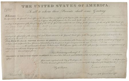 Lot #5 James Monroe Signed Document