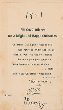 Lot #162 King Edward VIII and King George VI: Extremely early Christmas card from two future kings - Image 1