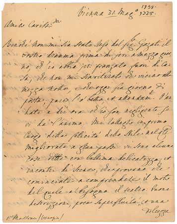 Lot #736 Pietro Metastasio Handwritten Letter Signed - Image 1