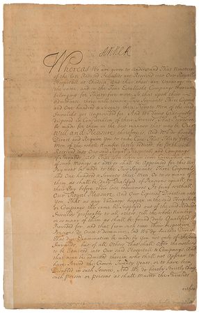 Lot #182 Queen Anne Signed Document - Image 1