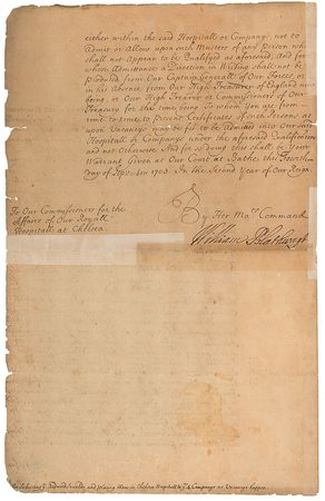 Lot #182 Queen Anne Signed Document - Image 2