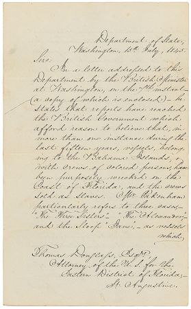 Lot #16 James Buchanan: “Vessels belonging to the
