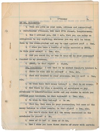 Lot #2205 NYPD Loan Shark Deposition - Image 1