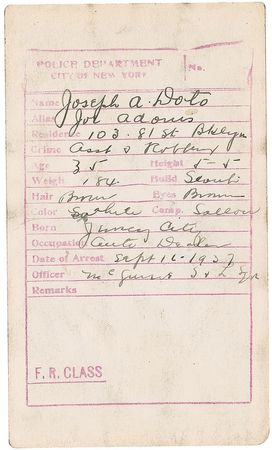 Lot #2175 Joe Adonis Mugshot - Image 2