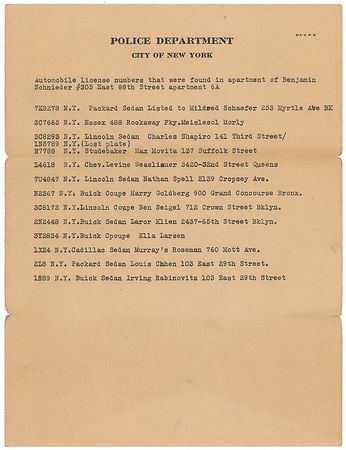 Lot #2184 Murder Inc: Bugsy Siegel License List - Image 1